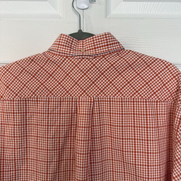 Men’s Tommy Hilfiger Orange/White Plaid Button Down Short Sleeve Shirt Size M - Picture 4 of 7